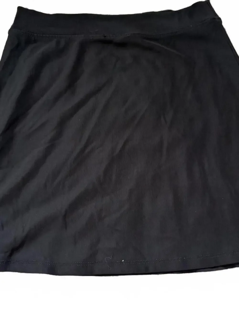 Womens Black A Line Mini Skater Skirt Stretch Pull On Waist Size Medium Approx